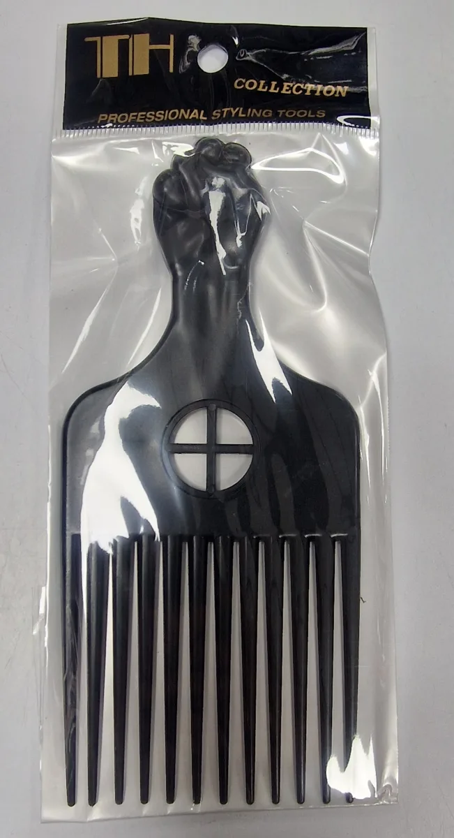 Th Peigne Afro En Plastique A Dents Fines # Noir