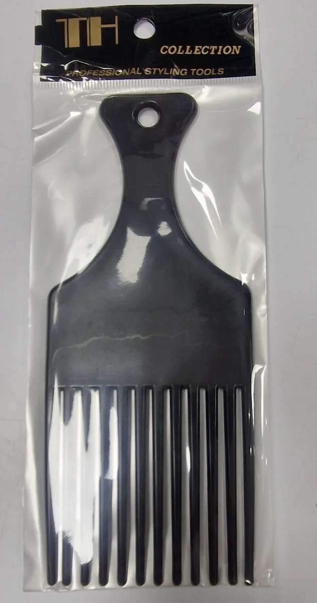 Th Peigne Afro En Plastique A Dents Epaisses # Noir