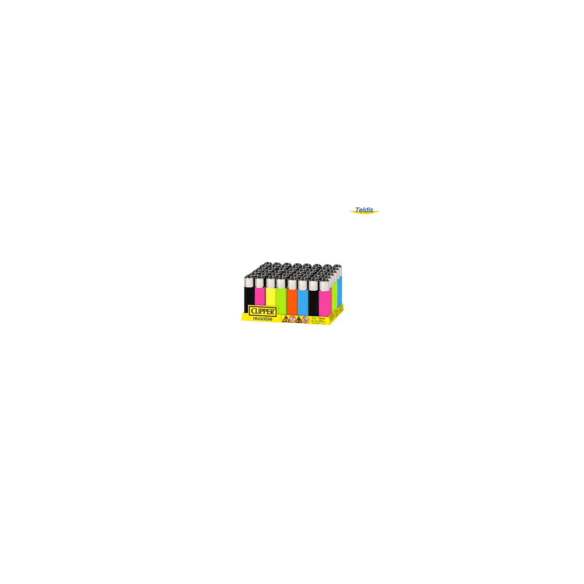 Briquet Clipper Fluo Assorted Mini X48