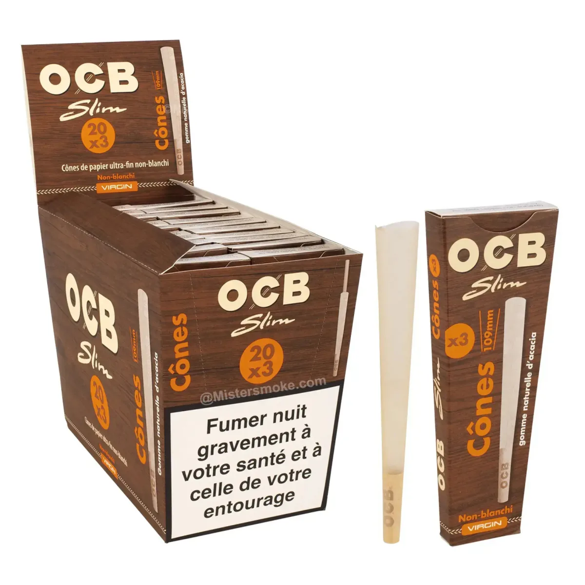 Cones Ocb Slim Non Blanchi Etui X 3 X20 Boites