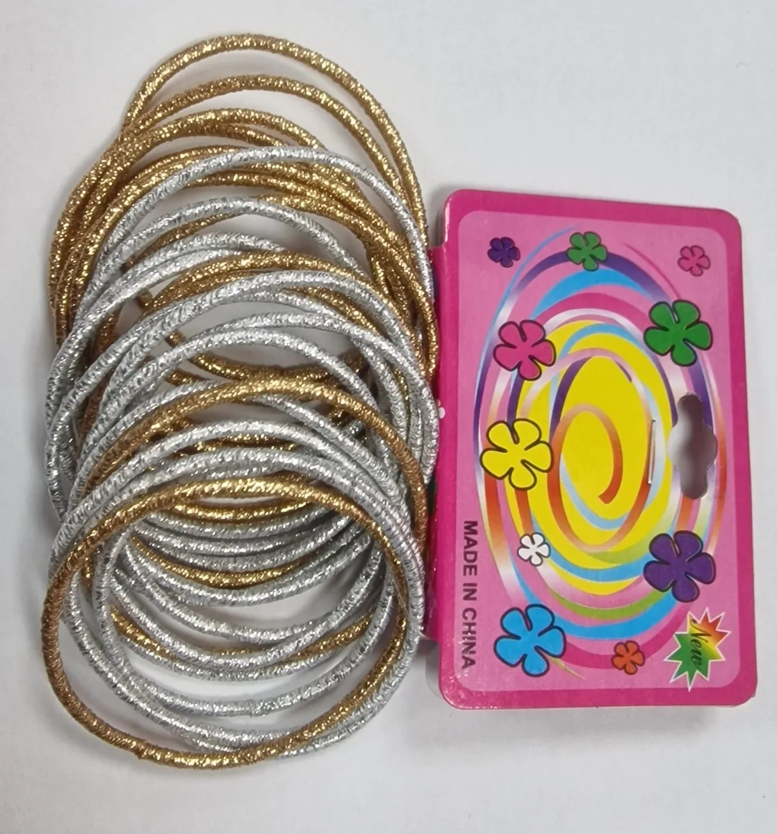 Chouchous Rond Et Fins 24pcs # Dores Et Argentes Paillettes
