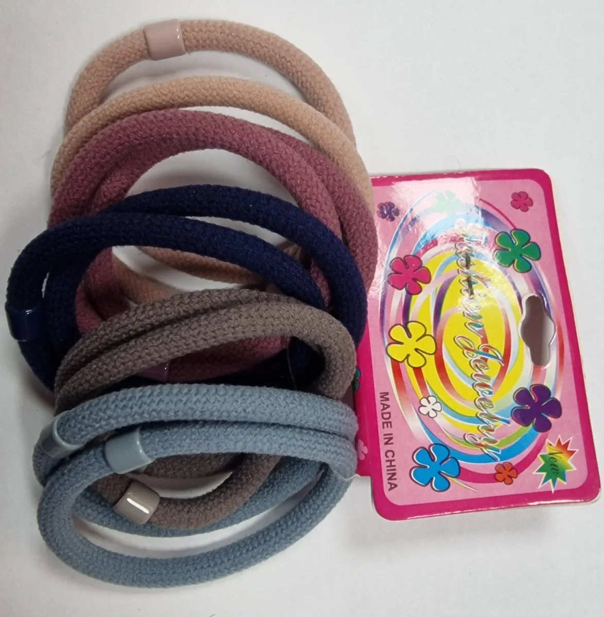 Chouchous Rond Moyenne 10pcs # Blue Clair Et Foncee, Fuchsia Rose, Grey