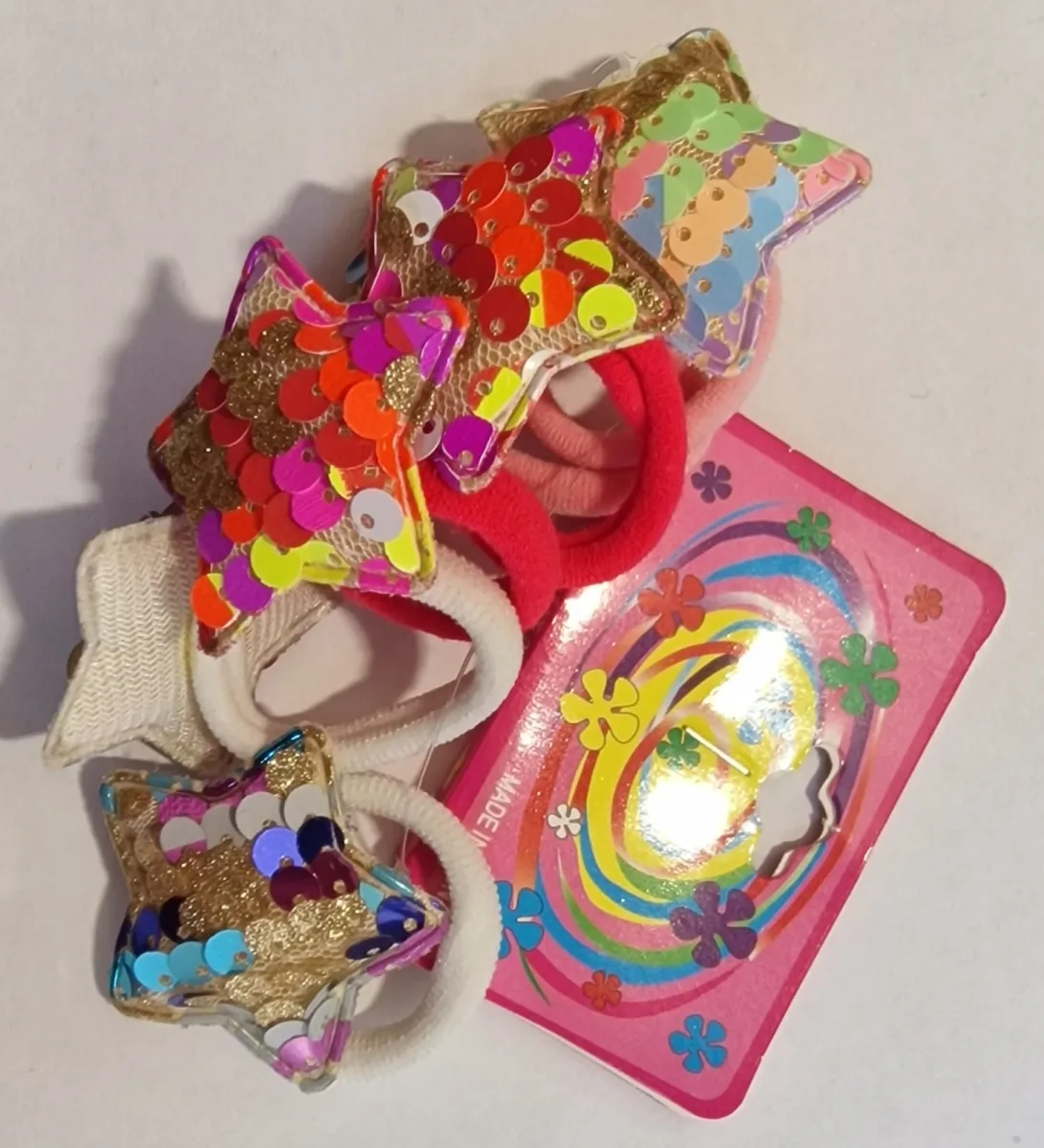 Chouchous Enfants Motif De Etoile # Fuchsia Rose, Blanc Et Pink