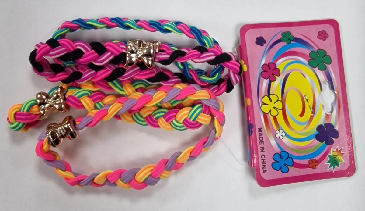 Chouchous Enfants Motif De Tresses Elastique # Multicolor