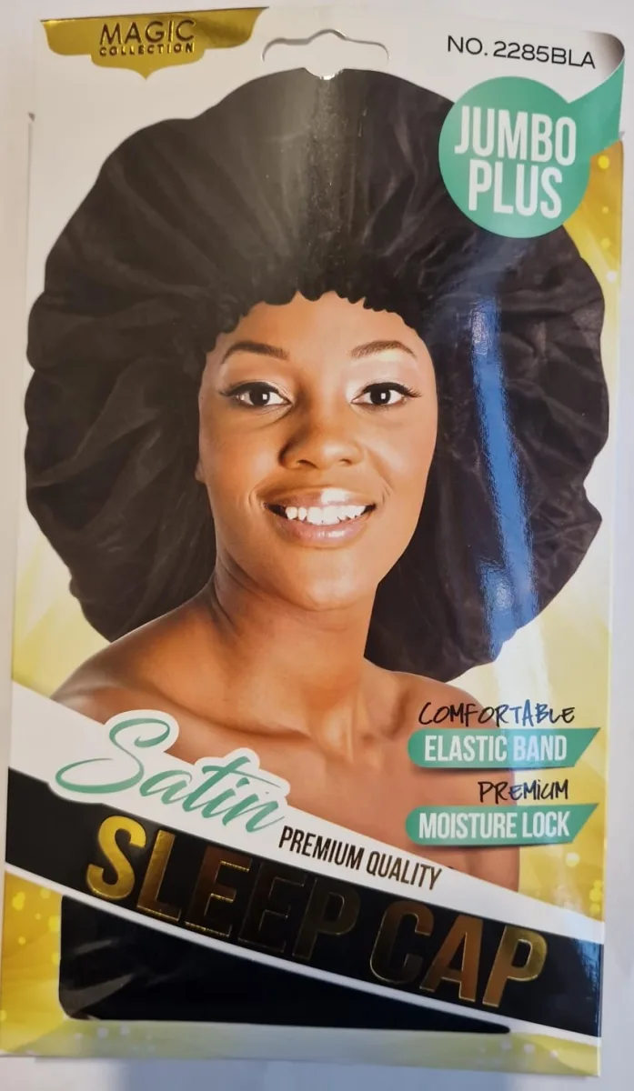 Magic Sleep Cap Satin Jumbo Plus # 2285bla # Noir