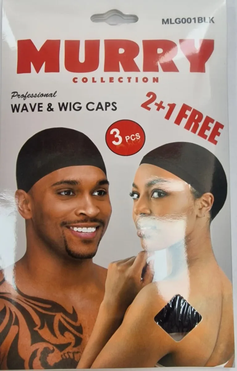Murry Wave & Wig Cap 3pcs # Mlg001blk # Noir