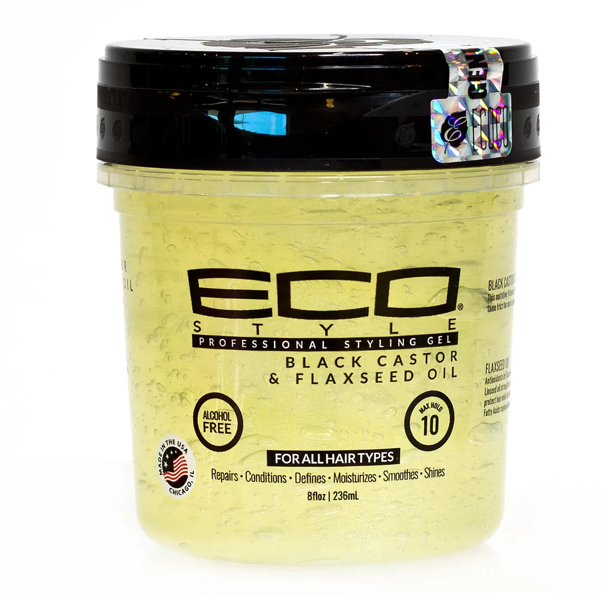 Eco style blak castor & flaxseed oil gel 236ml