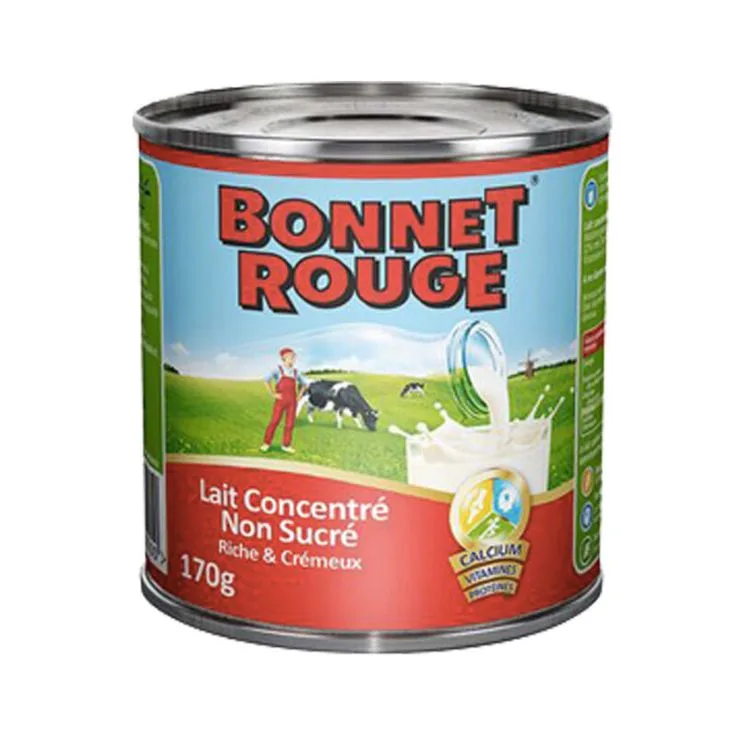 Lait concentré BONNET Rouge non sucré (2 x 12 x 170 g)