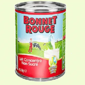 Lait concentré BONNET Rouge non sucré (2 x 12 x 410 g)