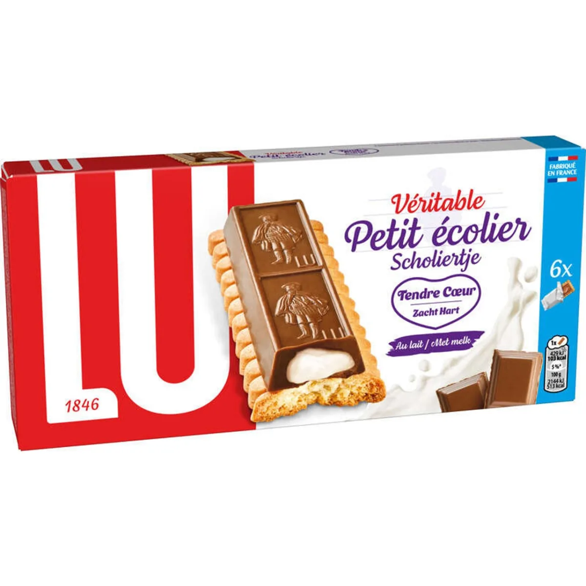 Petite Ecolier Tendre Coeur Lait Etui 120gr /12