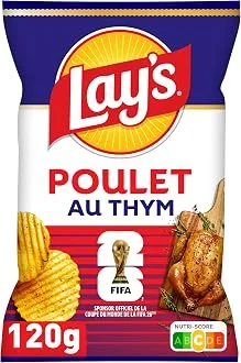 Chips Lay's Fifa 26 Saveur Poulet Au Thym Sachet 120gr