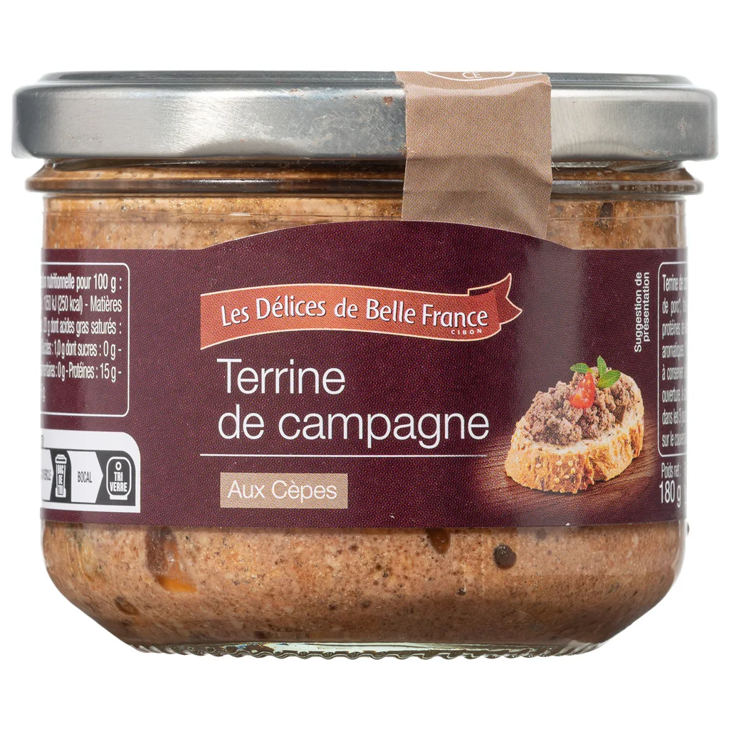 Terrine Campagne Aux Cepes 180gr Dbf