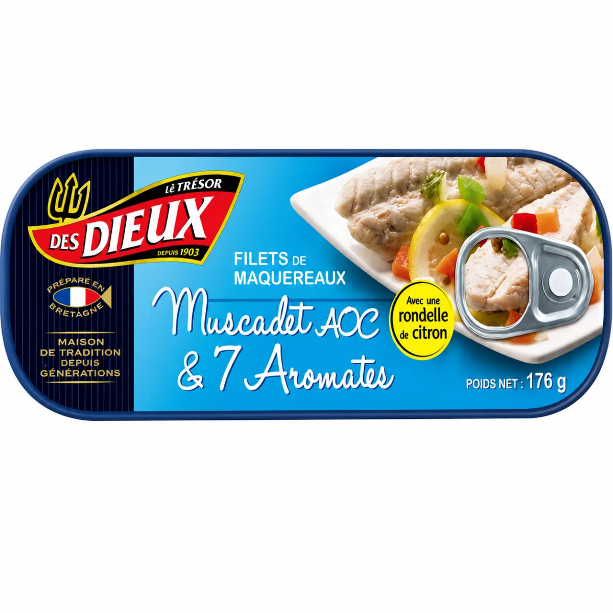 Filets Maquereaux Vin Blanc Aromates Tresor Des Dieux 176g