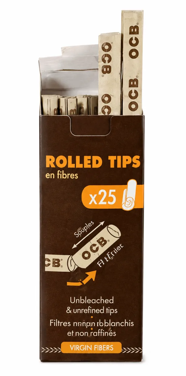 Filtre Pre-roule Stick X 25 Non Blanchi Ocb Bte