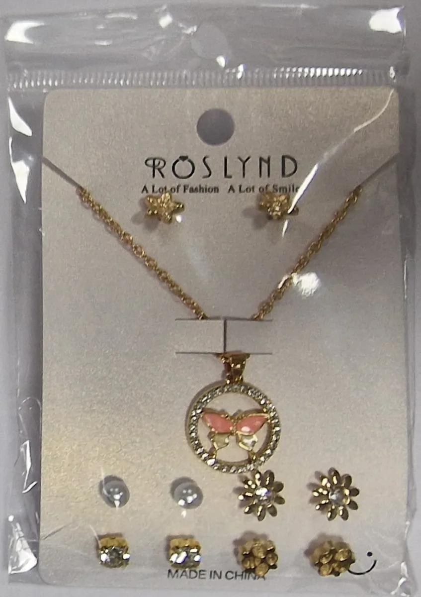 Roslynd Set De Bijoux Fantaisie # Motifs De Papillons Et Cercles