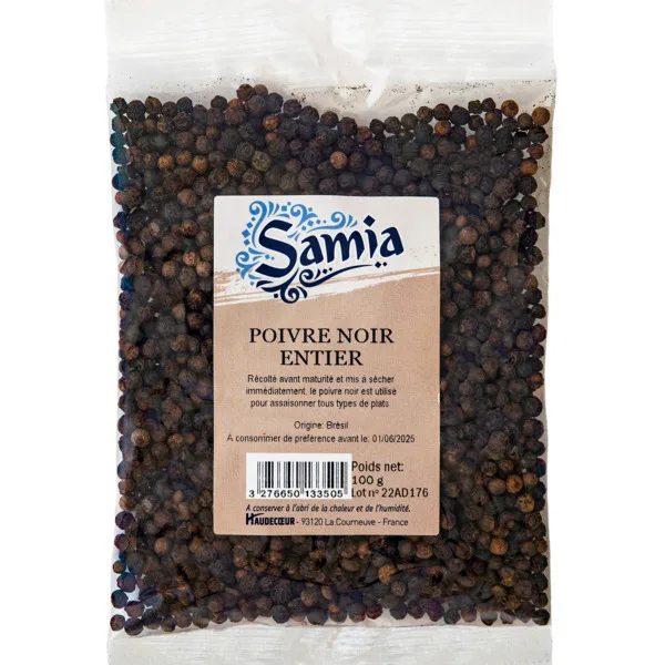 Poivre Noir Entier Samia 100g