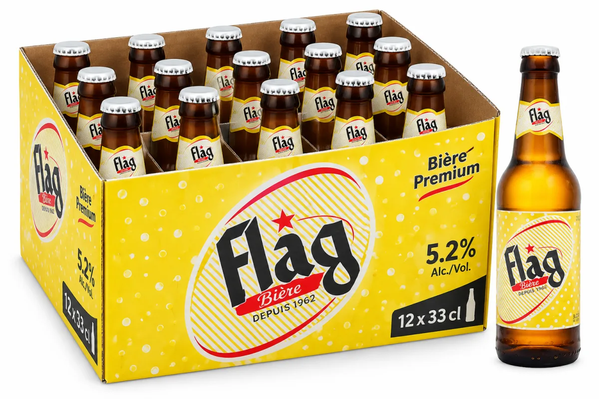Bière Flag Bouteille 5.2% (12 X 33 Cl) (3) Étiq. Fournie - 07/2026