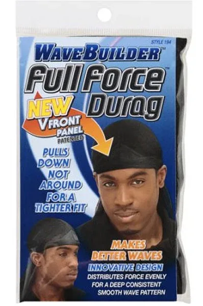 Wavebuilder Full Force Durag Black