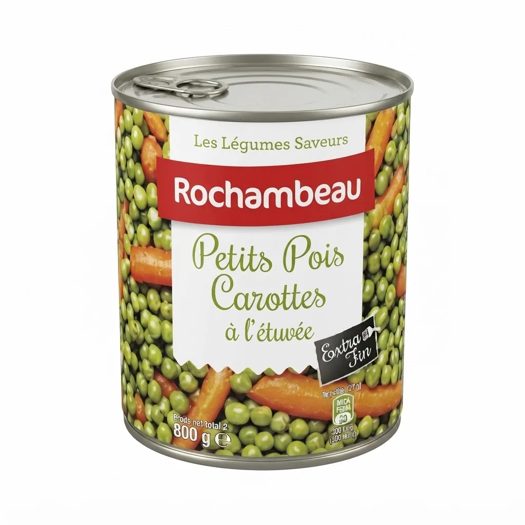 Rochambeau Petits Pois Carottes A L'etuvee 800g